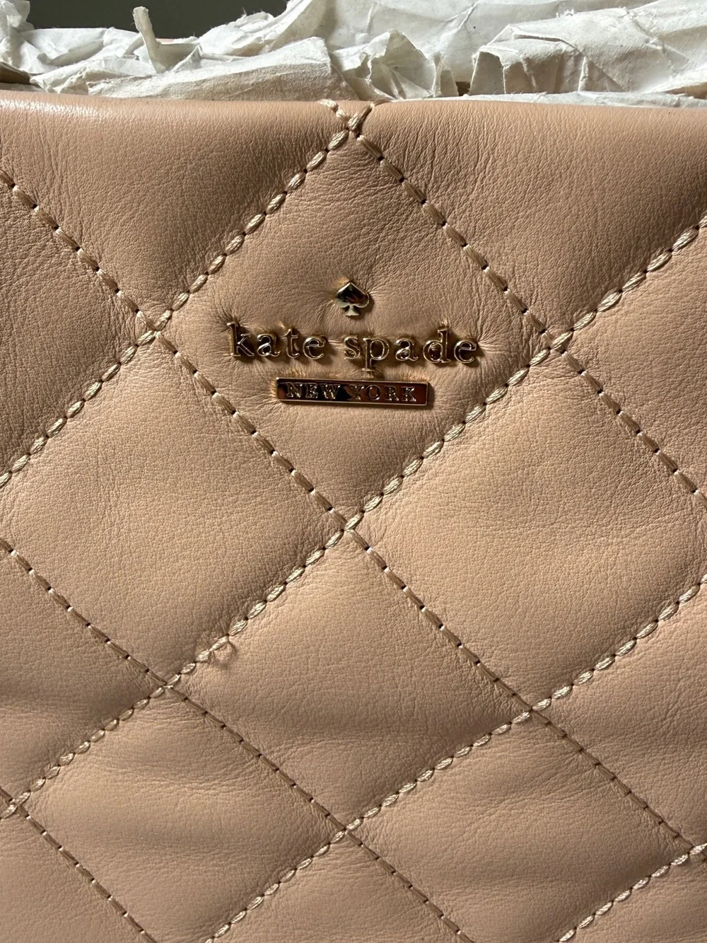 kate spade Quilted Chain-Handle Shoulder Bag - nude - never used NWT